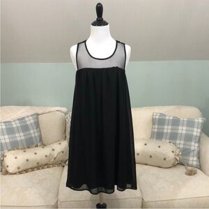 Teeze Me Black Dress with Sheer Neckline